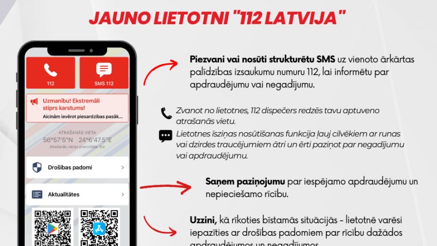 Informē, saņem un uzzini ar jauno lietotni “112 Latvija” un tīmekļvietni www.112.lv