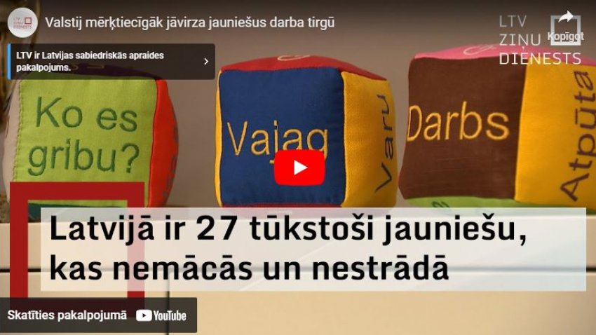 Valstij mērķtiecīgāk jāvirza jauniešus darba tirgum